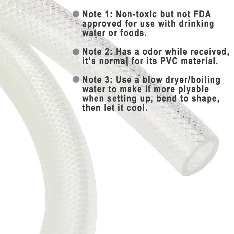 Eastrans 3/4" ID x 10 Ft High Pressure Braided Clear PVC Vinyl Tubing Flexible Vinyl Tube, Heavy Duty Reinforced Hose Tubing, BPA Free and Non Toxic - Image 2